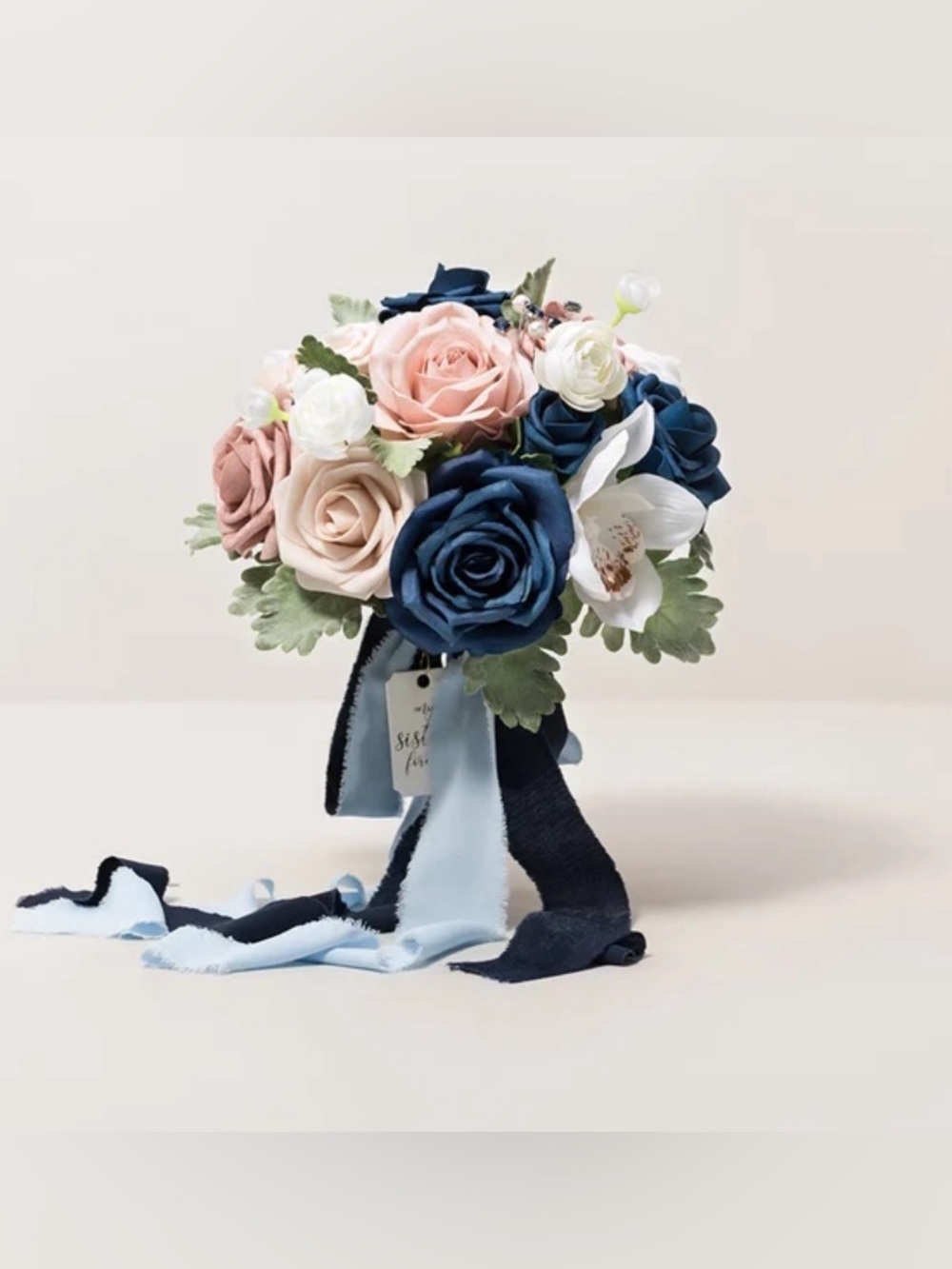 Ling’s Moments 7" Round Bridesmaid Artificial Floral Bouquet (New in Box)